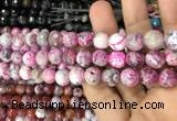 CAA3075 15 inches 10mm faceted round fire crackle agate beads wholesale