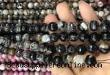 CAA3084 15 inches 10mm faceted round fire crackle agate beads wholesale