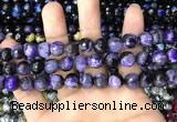 CAA3091 15 inches 10mm faceted round fire crackle agate beads wholesale