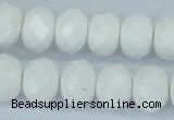 CAA31 15.5 inches 10*14mm rondelle white agate gemstone beads