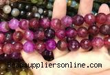 CAA3137 15 inches 12mm faceted round fire crackle agate beads wholesale