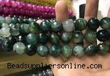 CAA3193 15 inches 14mm faceted round fire crackle agate beads wholesale