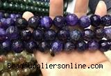 CAA3202 15 inches 14mm faceted round fire crackle agate beads wholesale