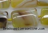 CAA322 15.5 inches 22*32mm rectangle yellow line agate beads