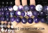 CAA3241 15 inches 16mm faceted round fire crackle agate beads wholesale