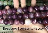 CAA3244 15 inches 16mm faceted round fire crackle agate beads wholesale