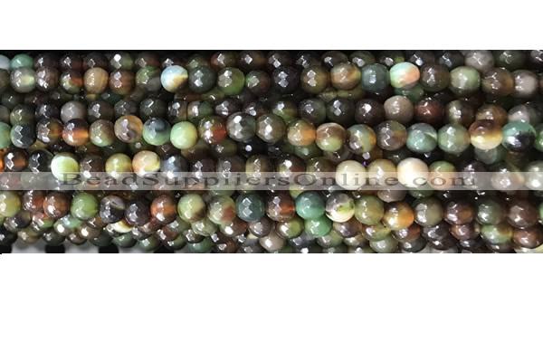 CAA3298 15 inches 6mm faceted round agate beads wholesale