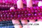 CAA3334 15 inches 8mm faceted round agate beads wholesale