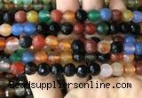 CAA3348 15 inches 8mm faceted round agate beads wholesale