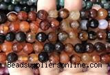 CAA3352 15 inches 8mm faceted round agate beads wholesale