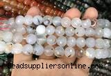 CAA3362 15 inches 10mm faceted round agate beads wholesale