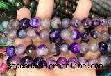 CAA3370 15 inches 10mm faceted round agate beads wholesale