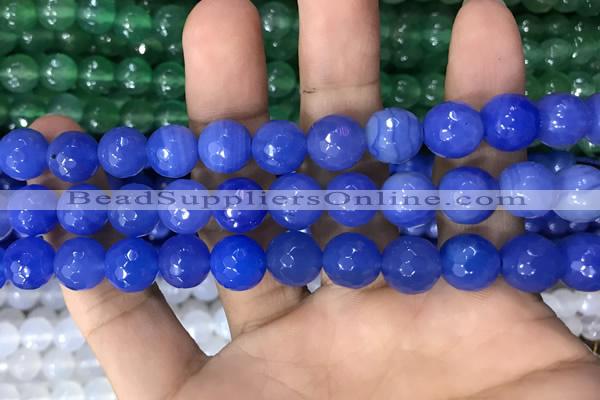 CAA3376 15 inches 10mm faceted round agate beads wholesale