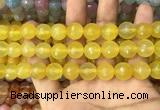 CAA3397 15 inches 12mm faceted round agate beads wholesale