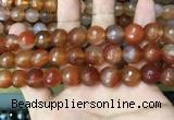 CAA3400 15 inches 12mm faceted round agate beads wholesale