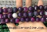 CAA3403 15 inches 12mm faceted round agate beads wholesale