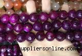 CAA3426 15 inches 14mm faceted round agate beads wholesale