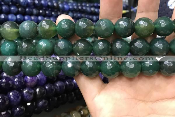 CAA3431 15 inches 14mm faceted round agate beads wholesale