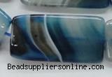 CAA344 15.5 inches 25*50mm rectangle blue line agate beads