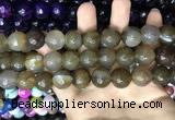 CAA3453 15 inches 16mm faceted round agate beads wholesale