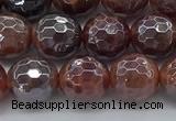 CAA3510 15.5 inches 8mm faceted round AB-color fire agate beads