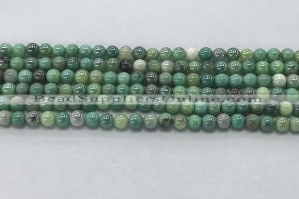 CAA3515 15.5 inches 4mm round AB-color grass agate beads wholesale