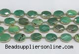 CAA3526 7.5 inches 13*18mm faceted oval grass agate beads