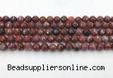 CAA3629 15.5 inches 6mm faceted round Portuguese agate beads