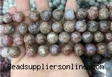 CAA3639 15.5 inches 10mm round flower agate beads wholesale