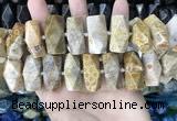 CAA3717 13*26mm - 15*30mm faceted nuggets chrysanthemum agate beads