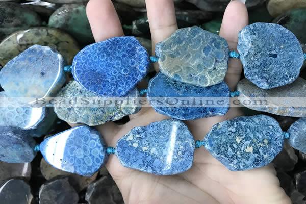 CAA3728 25*28mm - 35*45mm freeform chrysanthemum agate slab beads