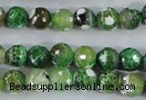 CAA376 15.5 inches 10mm faceted round fire crackle agate beads