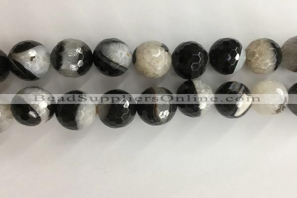 CAA3780 15.5 inches 20mm faceted round agate druzy geode beads