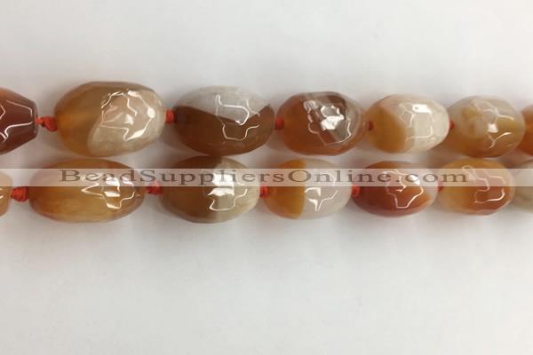 CAA3796 15*25mm - 18*28mm faceted rice agate druzy geode beads