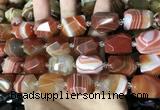 CAA3821 13*17mm - 18*22mm faceted nuggets line agate beads