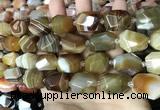 CAA3822 13*17mm - 18*22mm faceted nuggets line agate beads