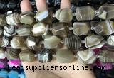 CAA3823 13*17mm - 18*22mm faceted nuggets line agate beads