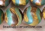 CAA3923 15 inches 12mm round tibetan agate beads wholesale