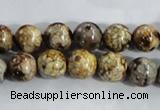 CAA394 15.5 inches 10mm round fire crackle agate beads wholesale