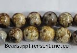 CAA395 15.5 inches 12mm round fire crackle agate beads wholesale