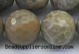 CAA3967 15.5 inches 18mm faceted round chrysanthemum agate beads