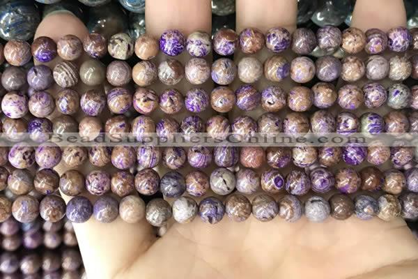 CAA4000 15.5 inches 4mm round purple crazy lace agate beads