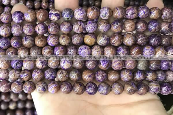 CAA4001 15.5 inches 6mm round purple crazy lace agate beads