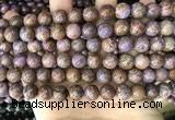 CAA4002 15.5 inches 8mm round purple crazy lace agate beads