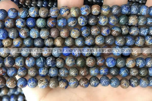 CAA4009 15.5 inches 6mm round blue crazy lace agate beads