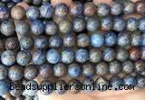 CAA4011 15.5 inches 10mm round blue crazy lace agate beads