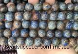 CAA4013 15.5 inches 14mm round blue crazy lace agate beads