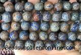 CAA4014 15.5 inches 16mm round blue crazy lace agate beads