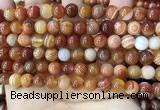 CAA4027 15.5 inches 8mm round line agate beads wholesale