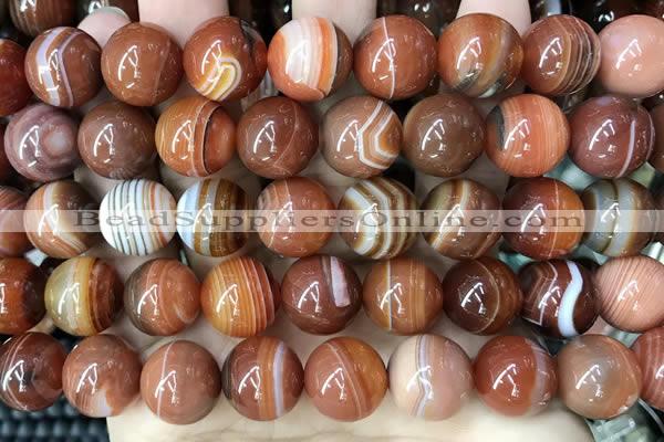 CAA4030 15.5 inches 14mm round line agate beads wholesale